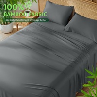 Draps de lit 100% fibre de bambou, 4 pièces, poches extra profondes, ultra doux, effet soyeux, confortables, respirants, luxe hôtelier