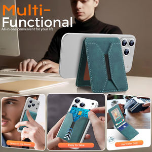 신형 디자인 자석 휴대폰 홀더 지갑 4-6장 카드 수납 패션 슬림 스마트 PU 가죽 마그세이프 아이폰 지갑 카드 커버 - Product Image 2