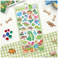 Pegatinas de Resina Epoxi con Forma de Dinosaurio Colorido, Calcomanías 3D en Relieve con Acabado Brillante para Niños, Decoración de Botellas de Agua, Manualidades DIY