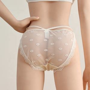 كلوت نسائي من الحرير الثلجي المثير والدانتيل الوردي بفيونكة - حارقة ومريحة للسيدات - Product Image 6