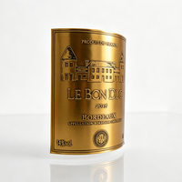 Autocollant en métal 3D personnalisé avec logo en relief pour bouteille de vin, étiquette adhésive en feuille d'or pour l'emballage de bouteille de whisky, décalcomanie