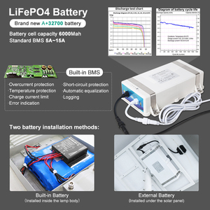 BOSUN, gran oferta, farolas LED divididas solares de 80W y 100W con controlador Ip65 MPPT, farola de aluminio para exteriores para áreas urbanas - Product Image 6