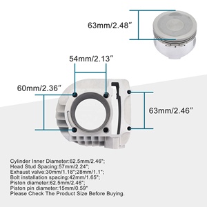 GOOFIT Kit Blocco Testate Canne Cilindro Parti Motore da 63mm di Ricambio per GY6 180cc 200cc ATV <span class=keywords><strong>UTA</strong></span> - Product Image 2