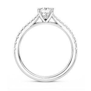 Bague de fiançailles pour femme en argent sterling 925, or rose 10K, 14K, 18K avec diamant de laboratoire rond de 1,29 ct et diamant taille émeraude de 1,00 ct - Product Image 3