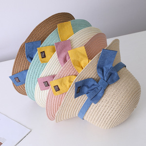 2025 Đầy Màu Sắc Ưa Thích Rơm Dệt Mũ Bé Lướt Sóng Bãi Biển Mặt Trời Mùa Hè Mũ Rơm Và Mũ Trang Trí Dễ Thương Mũ Rơm - Product Image 2
