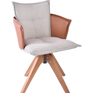 Carlford Modern Comfy Relax sedie moderne per sala da pranzo di metà secolo con braccioli in pu e gambe in legno