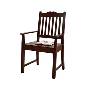Chaise de salle à manger en bois massif sans coussin pour chambre à coucher, salon, bureau à domicile, fauteuil en bois multifonctionnel - Product Image 1