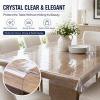 Nappe transparente en PVC YJ, couverture de table en plastique transparent, protection de table en vinyle pour mariages, anti-taches, emballage OEM