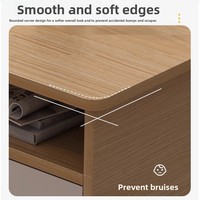 Table basse en bois massif de style nordique moderne avec pieds simples pour salon, chambre à coucher, chambre de location, parfaite comme table d'appoint pour canapé