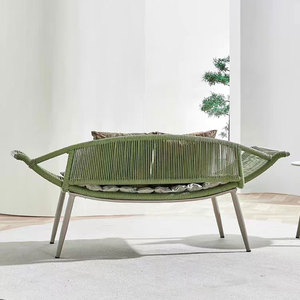 Villa giardino cortile doppia sedia a dondolo terrazza per il tempo libero corda intrecciata sedia a dondolo sospesa altalena <span class=keywords><strong>da</strong></span> esterno - Product Image 4