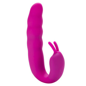 Kadın nervürlü çift stimülatör yapay penis vibratör 10-Function g-spot ve klitoral silikon su geçirmez USB şarj edilebilir seks oyuncak - Product Image 3