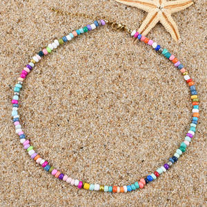 تصميم جديد من الفولاذ المقاوم للصدأ 4 ، حبات الأرز المصنوعة يدويًا من الزجاج 4 ، قلادة صغيرة - Product Image 4