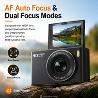 Caméra Selfie 4K UHD 48MP avec autofocus, écran rotatif de 2,4 pouces, jeux intégrés, lecteur MP3, enregistrement en boucle, appareil pour enfants, cadeau scolaire