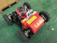 Mesin Pemotong Rumput Crawler 196cc 4-Tak dengan Track Karet, Self Propelled, DIY, Kelas Industri, Remote Control, Robot Pemotong Rumput Taman