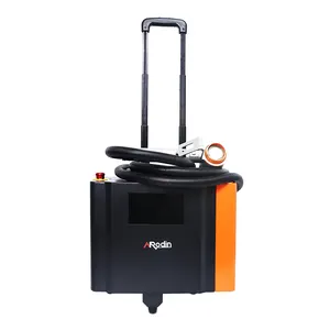 Mini tamaño 200W portátil Pulse Trolley Suit Case Tipo Clean Metal Rust Paint Máquina de limpieza láser de fibra de madera