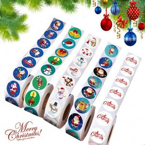 Autocollants adhésifs de Noël en rouleau pour carnet de notes, 500 autocollants par rouleau, fournitures de fêtes de Thanksgiving - Product Image 1