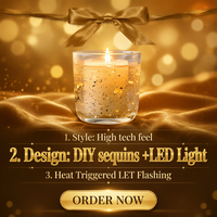 Luxuriöses Handgefertigtes LED Funkelndes Duftkerzen-Set im Kristallglas-Behälter Aromatherapie Sojawachs-Kerzen für Heim-Dekoration Weihnachtsgeschenk