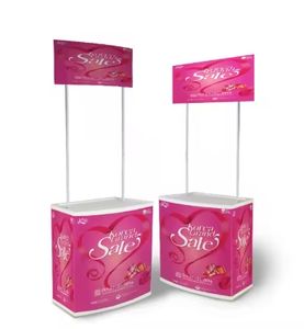 Stand d'exposition portable écologique imperméable personnalisable, bureau pliable, comptoir publicitaire extérieur, <span class=keywords><strong>table</strong></span> promotionnelle - Product Image 5