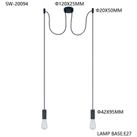 Lustre industriel vintage style rétro E27 en fer à multiples bras, grande lampe suspendue type araignée pour loft
