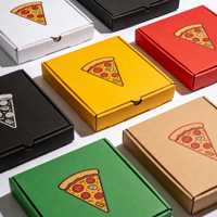Boîtes à pizza en carton ondulé biodégradables jetables pour la vente en gros, avec logo personnalisé imprimé, imperméables, pour l'emballage de produits alimentaires et la restauration