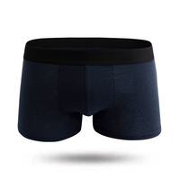 Caleçons boxers en coton antibactérien pour hommes, couleur unie, grande taille, respirants, taille mi-haute, tricotés, sous-vêtements pour adultes avec logo à la ceinture