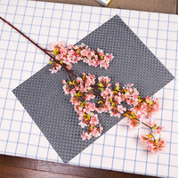 Vase de fleurs artificielles en soie, décor de mariage à domicile, tige longue fausse pêche de printemps, branches de fleurs de cerisier en plastique