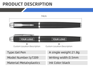 Inkwel ly7209 <span class=keywords><strong>2025</strong></span> biểu tượng tùy chỉnh sang trọng khuyến mại Quà tặng màu đen đỏ trắng kim loại nhựa Gel bút 0.5 mét văn bản Chiều rộng chất lượng cao - Product Image 2