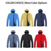 Veste coupe-vent à capuche pour homme, veste softshell légère, veste d'extérieur à fermeture éclair intégrale, imperméable pour la randonnée, la course à pied, la pêche