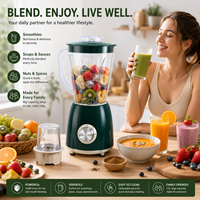 Licuadora de Cocina en Oferta, 1.5L, Motor de Cobre, 2 Velocidades, Cuchilla de Acero Inoxidable, Vaso para Moler Libre de BPA, Exprimidor Doméstico