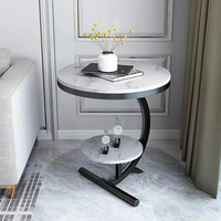 Nordique minimaliste petit appartement salon marbre moderne Double pont Table basse combinaison balcon coin support Table d'appoint