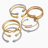 Bracelet Gaovo tendance hip-hop étincelant avec filetage à vis et zircone cubique, en acier inoxydable, inaltérable, luxe léger, vente en gros, bijoux pour femmes
