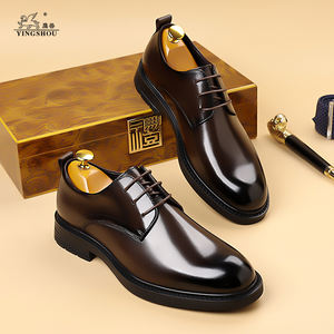 Sepatu pantofel kulit untuk pria, sepatu Formal bisnis klasik bahan Oxford bertali untuk pernikahan - Product Image 3