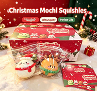 Weihnachts-Daifuku Squishy Hund mit Wechselgesicht, Fidget-Spielzeug zur Stresslinderung, Quetschspielzeug für Kinder und Erwachsene, Feiertagsgeschenk Mochi
