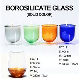 Portacandele in <span class=keywords><strong>Vetro</strong></span> Borosilicato di Alta Qualità, Vuoti e Trasparenti, per Decorazione Casa, Barattoli in <span class=keywords><strong>Vetro</strong></span> Ambrato a <span class=keywords><strong>Doppia</strong></span> Parete per Candele - Product Image 5
