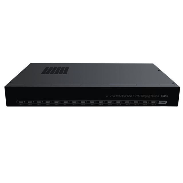 Industrial USB C Charging Hub 16 Port 600W PD Charger with 100W Fast Charging for Laptop Tablet Smartphone
