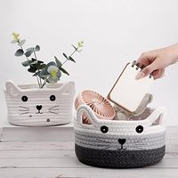Panier de rangement en corde de coton tressée fait main, décoration d'intérieur, idéal pour le salon, la chambre et les étagères