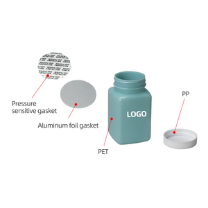 200ml bán buôn vuông màu xanh sáng bóng nhựa PET rỗng thuốc viên nang bao bì chai với vít cap - Product Image 5