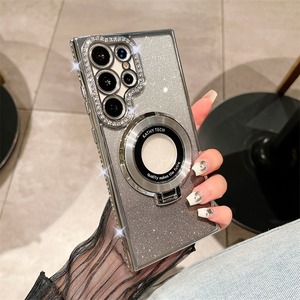 Custodia Magnetica per Telefono con Supporto Elettroplaccato S26, Custodia Lusso Glitterata per <span class=keywords><strong>Samsung</strong></span> S26 Ultra S25 S24 S23 S22 S21 S20 Plus - Product Image 4