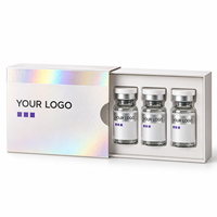 Boîte-cadeau holographique personnalisée en carton avec étiquette autocollante imprimée pour flacons d'échantillons de beauté