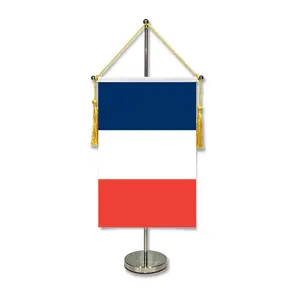 Popular Office Desk Stand Pennant Flags France Nations Sign Hanging Table Flags