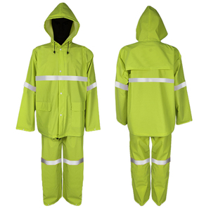 Logo personnalisé salut viz pvc combinaison de pluie imperméable robuste manteau de pluie pour adultes, hommes 2 pièces pvc polyester imperméable - Product Image 6