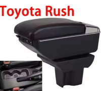 Boîte de rangement pour console coulissante USB noire à double couche pour voiture japonaise pour Toyota Rush 2020-2024 avec fonction de porte-gobelet