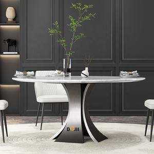 طاولة على شكل تيوليب ملتوية قاعدة معدنية قاعدة تراستل ببودرة معدنية سوداء قاعدة طاولة بوق فولاذية مغلفة - Product Image 2