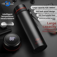 Thermos intelligent Haodi grande capacité en acier inoxydable 304, isolé sous vide, avec affichage de la température et infuseur à thé