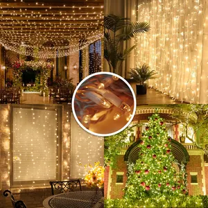 Customize Waterproof Ip67 Rubber Wire Connectable Christmas Lights Led String Christmas Lights Wedding Decoration Lights