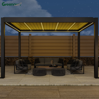OEM 4x4 4x5 4x6 4x8 5x4 6x3 6x4 Toit de pergola à lames orientables en aluminium imperméable à ouverture et fermeture électriques avec panneau à lames