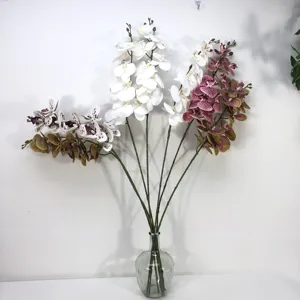 P-044 personalizzare i fiori artificiali di orchidea vanda in lattice blu vero tocco decorazione della sede di nozze fiori di seta finti