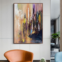 Peinture à l'Huile sur Toile Acrylique Grande et Colorée, Texture Décoration Murale Moderne pour Salon, Fabricant d'Art Mural