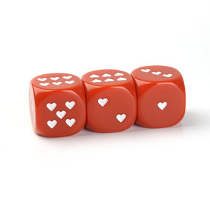 Dados de Acrílico Rojos y Blancos con Puntos en Forma de Corazón, Dados Personalizados de 25 mm con Patrón de Amor de Colores para Juegos de Mesa Familiares - Product Image 4