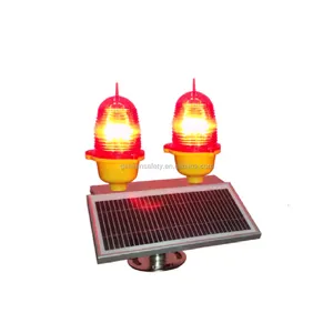 FAA L864 Type B Tower Crane Solar Aviation Warning Light Waterproof IP68 Solar Aviation Obstruction Airport Runway Lights LED PC